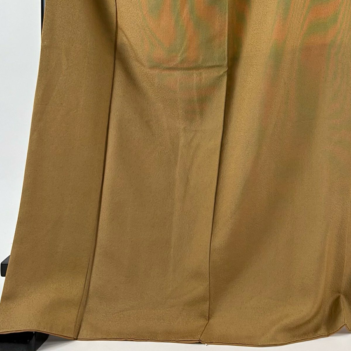 江戶小紋 身長173.5cm 袖長66.5cm M 雙層 萬筋 紋理 山吹茶 純蠶絲 名品級 一つ紋