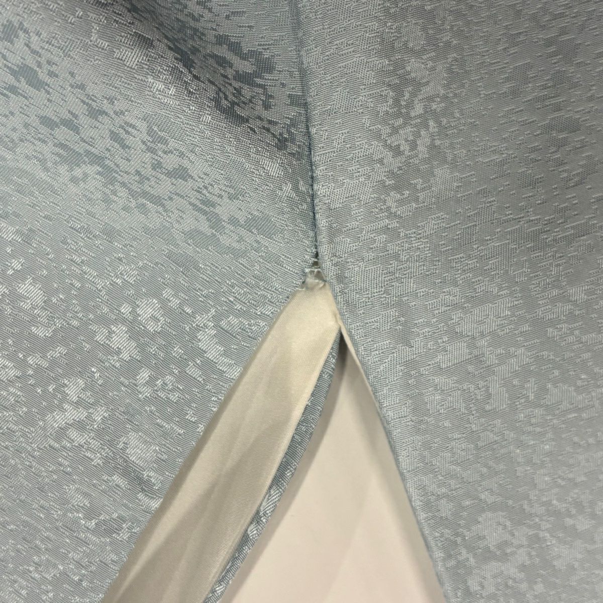 付下 身長171.5cm 袖長65.5cm M 雙層 櫻花 牡丹 金銀彩 漸層 水藍 純蠶絲 名品級