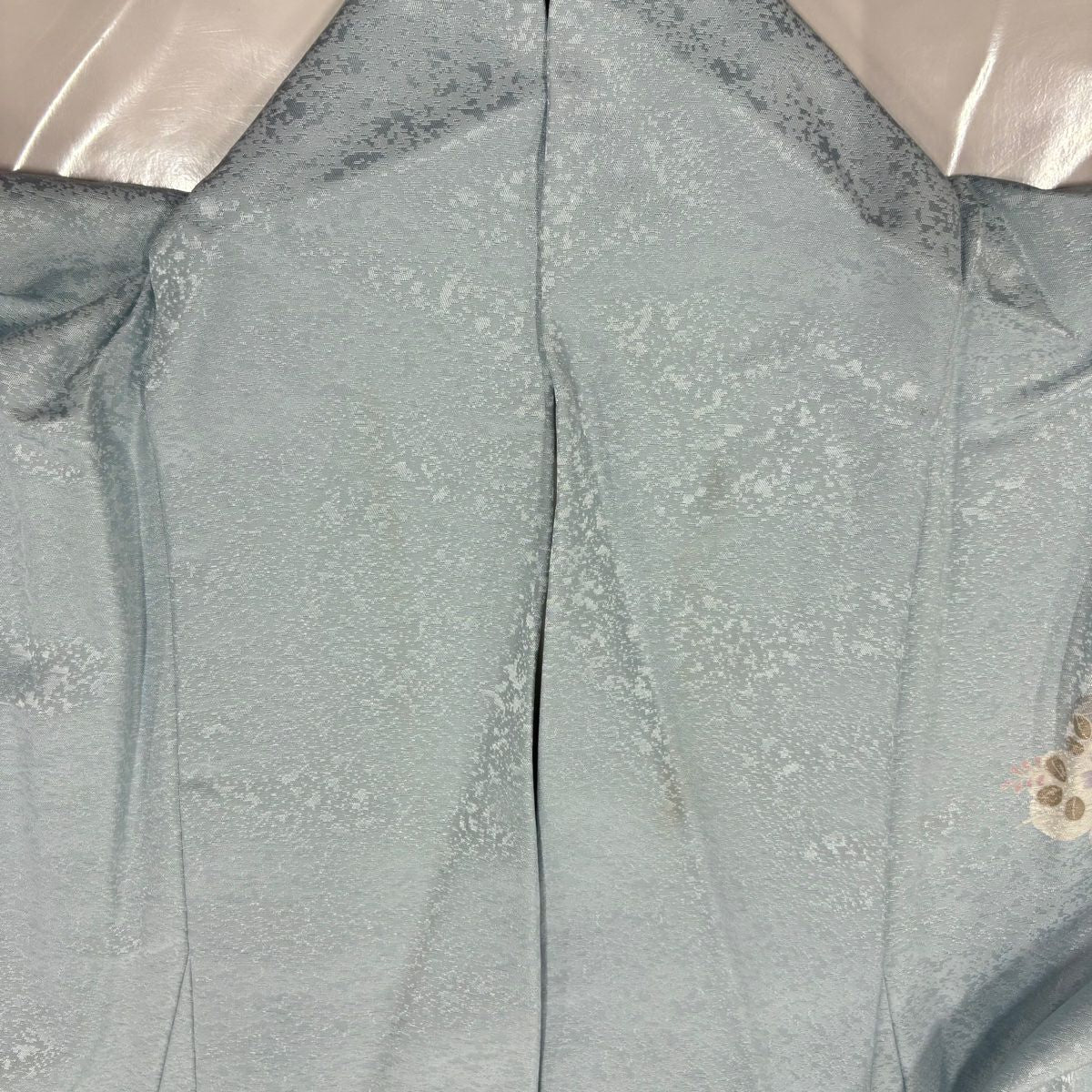 付下 身長171.5cm 袖長65.5cm M 雙層 櫻花 牡丹 金銀彩 漸層 水藍 純蠶絲 名品級