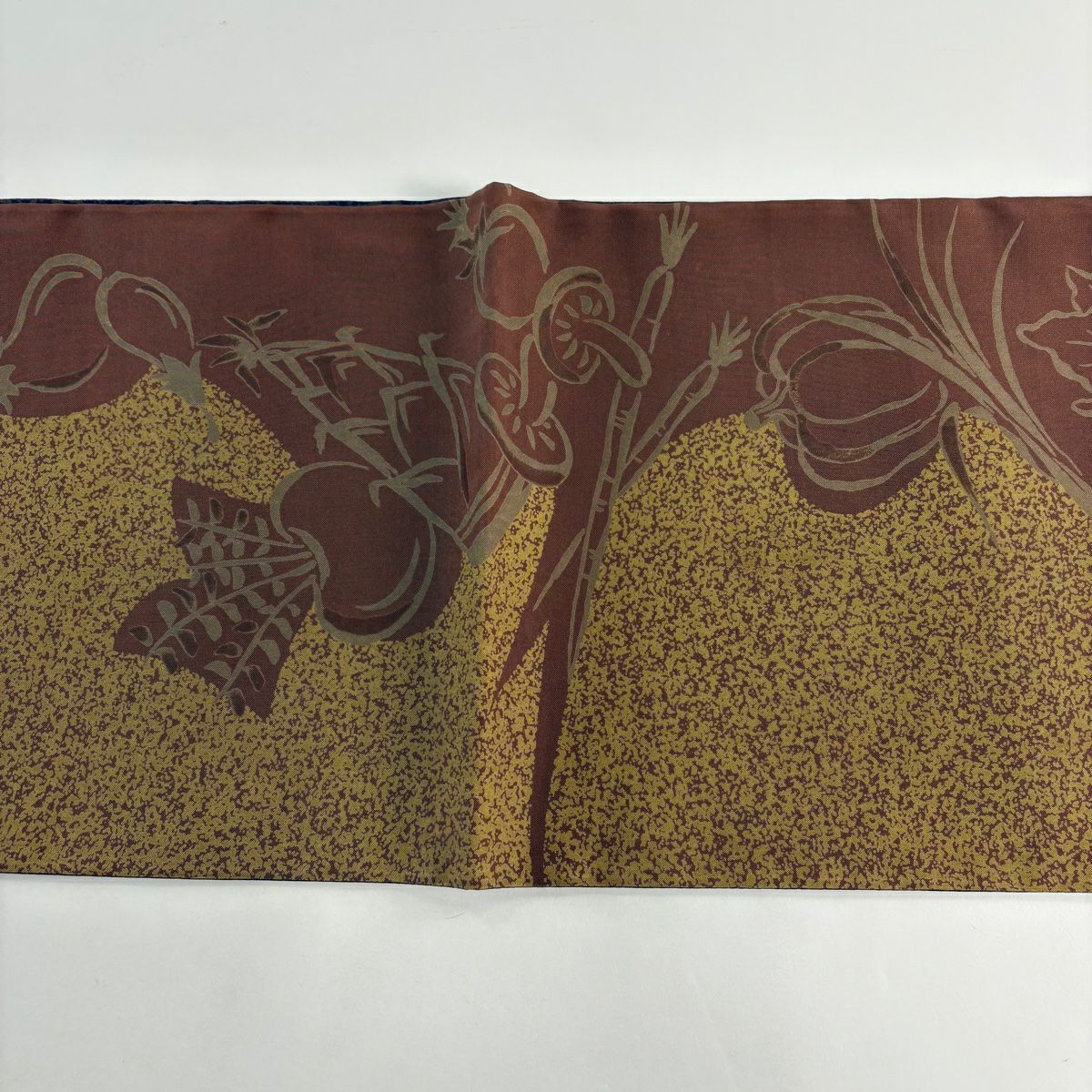 【美品】 袋帶 秀品級 生物 茶 全通 純蠶絲