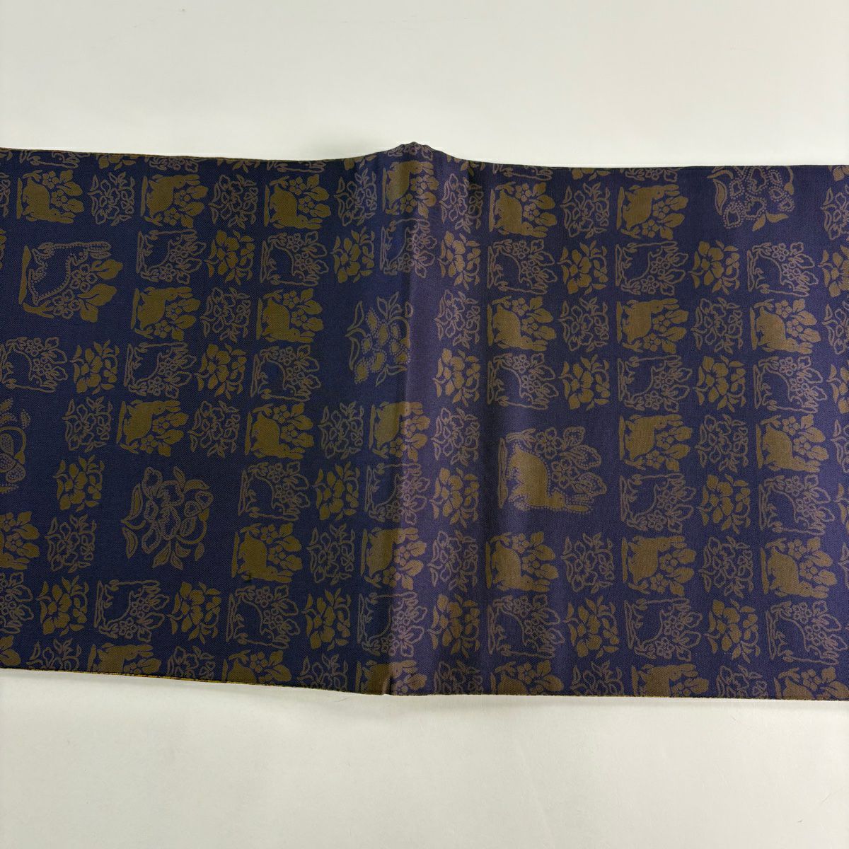 【美品】 袋帶 秀品級 生物 茶 全通 純蠶絲