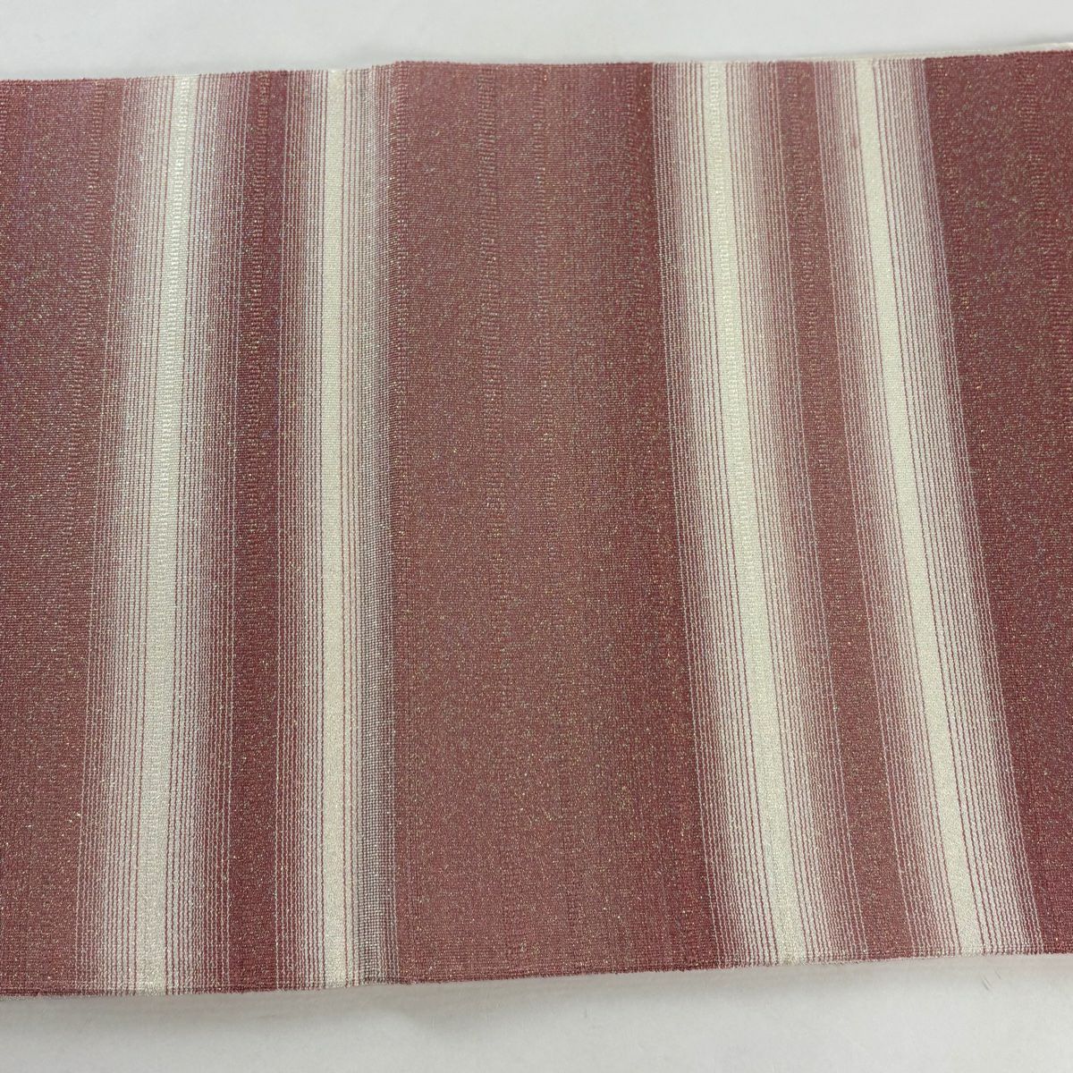 【美品】 袋帶 秀品級 段紋 拉麵金金箔 粉紅 全通 純蠶絲