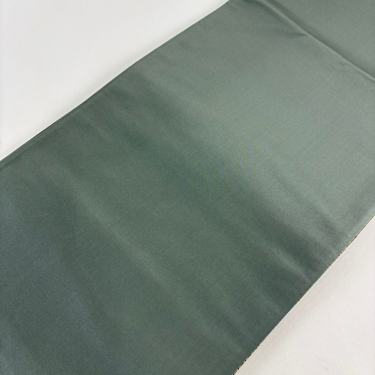 【美品】 袋帶 秀品級 縞 幾何圖案 金絲 黃土色 六通 純蠶絲