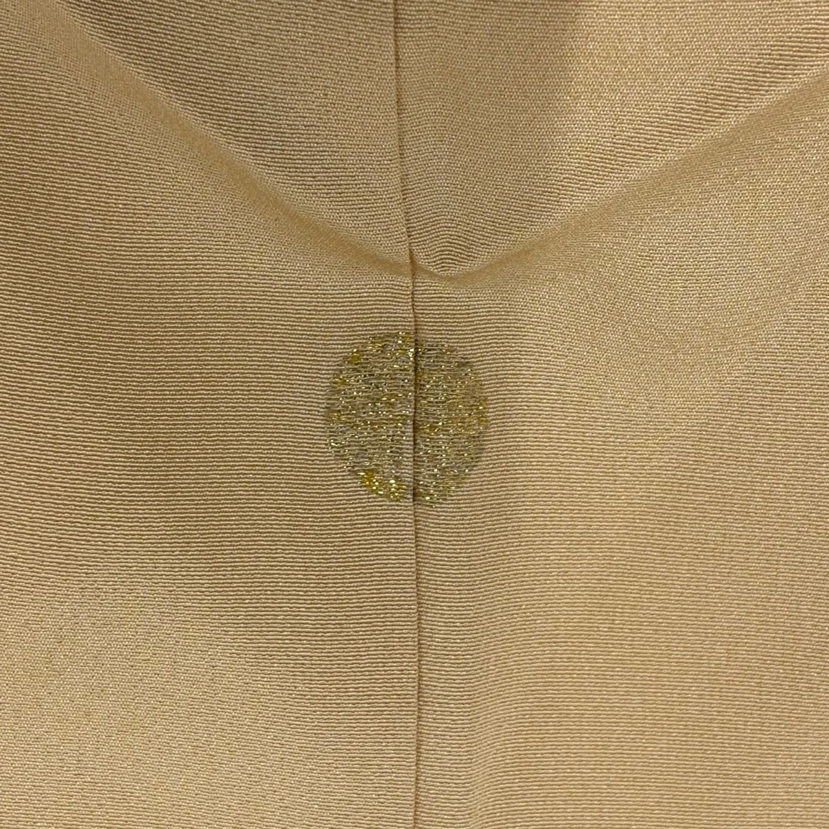 色留袖禮服 身長166cm 袖長65.5cm M 雙層 落款あり 鴛鴦 笠松樹 金絲 金銀彩 淺橙色 純蠶絲 名品級 一つ紋