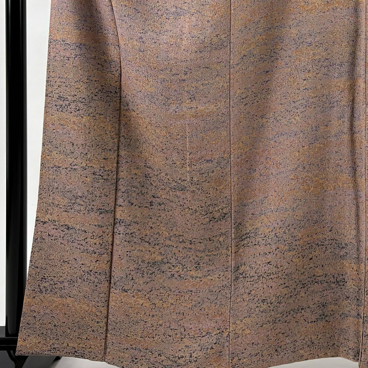【美品】 付下 身長162.5cm 袖長63cm S 雙層 陶彩染 幾何學 薄小豆 純蠶絲 秀品級