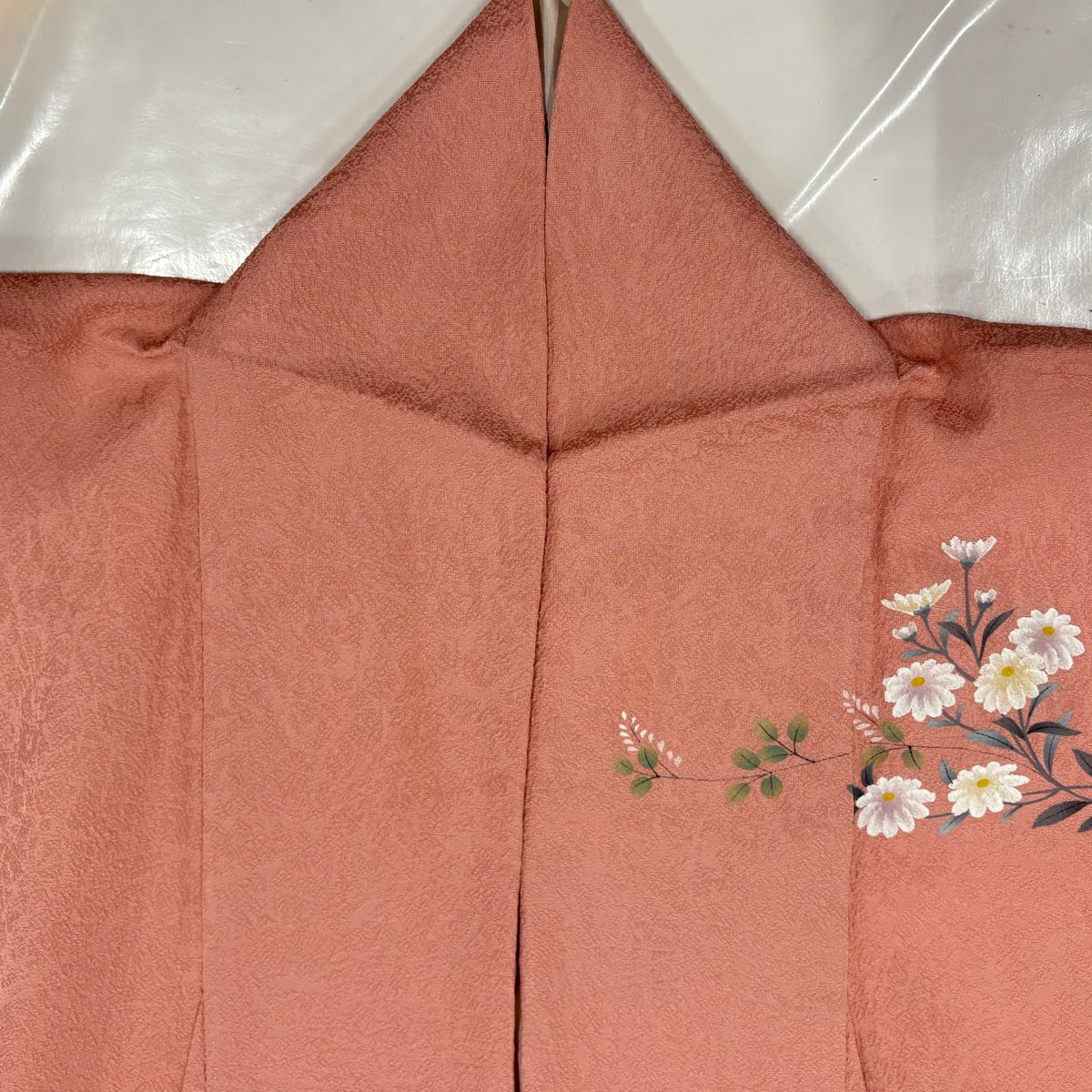 訪問服 身長160.5cm 袖長67.5cm L 雙層 牡丹 菖蒲 絞染 金銀彩 粉紅 純蠶絲 秀品級