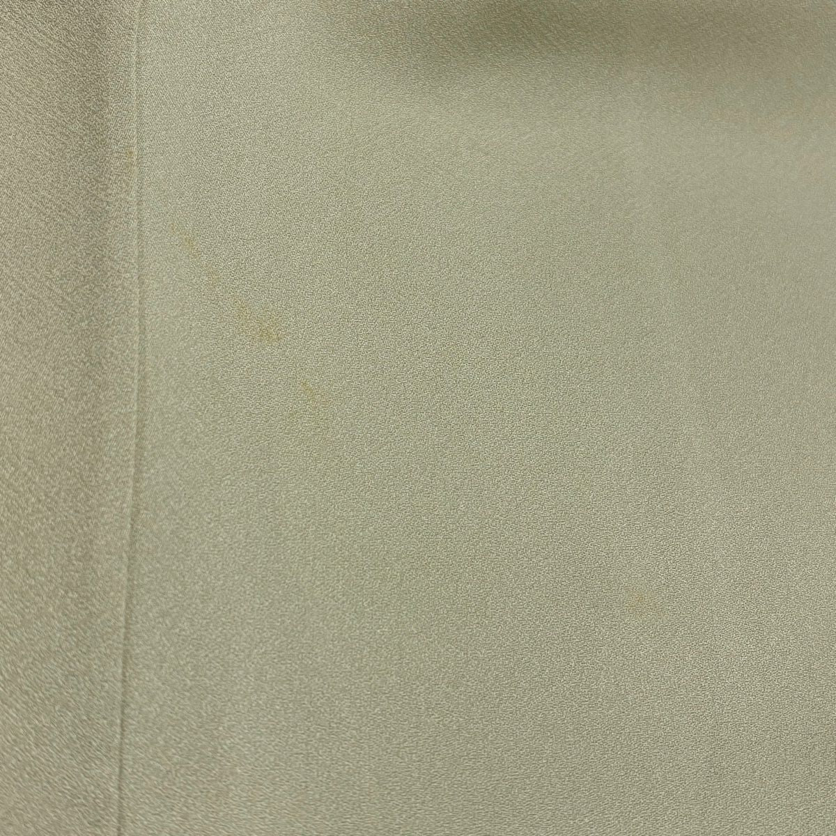 訪問服 身長162.5cm 袖長66cm M 雙層 落款あり 鳳凰 草花紋紋 螺鈿 金銀彩 薄綠 純蠶絲 秀品級