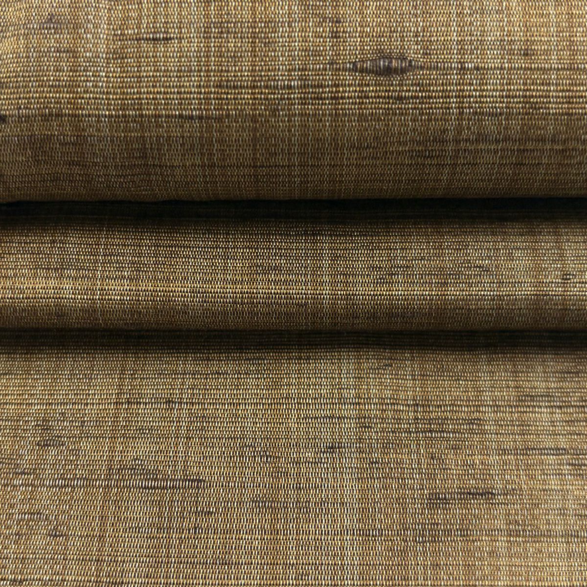 【美品】 名古屋帶 秀品級 葉柄 金糸 茶綠 純蠶絲