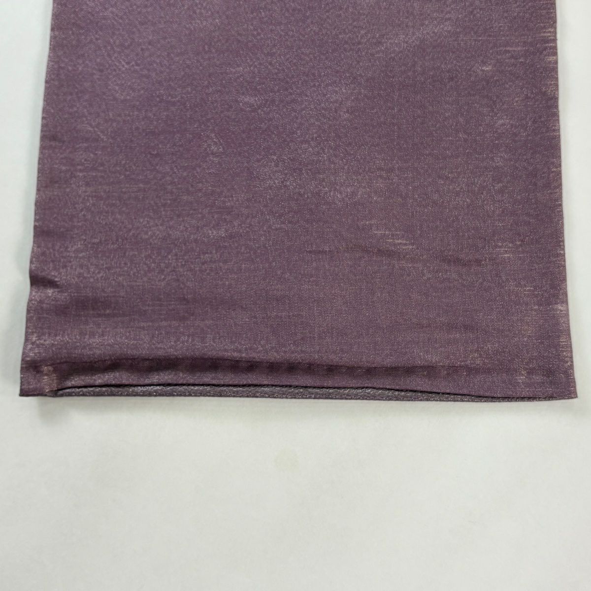 【美品】 袋帶 秀品級 幾何學 漸層 紫色 大鼓圖案 純蠶絲