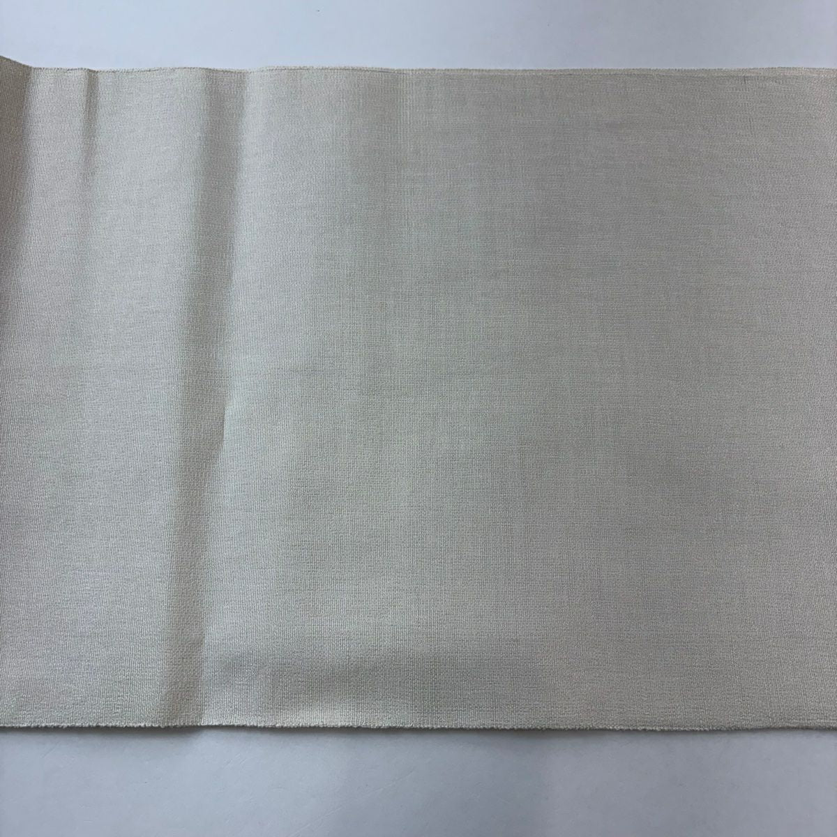 【美品】 袋帶 秀品級 菱形 銀線 奶油色 大鼓圖案 純蠶絲