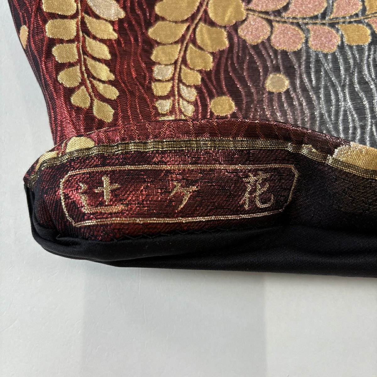 【美品】 袋帶 秀品級 辻花染 金銀彩 金金箔 茜 深藍 六通 純蠶絲