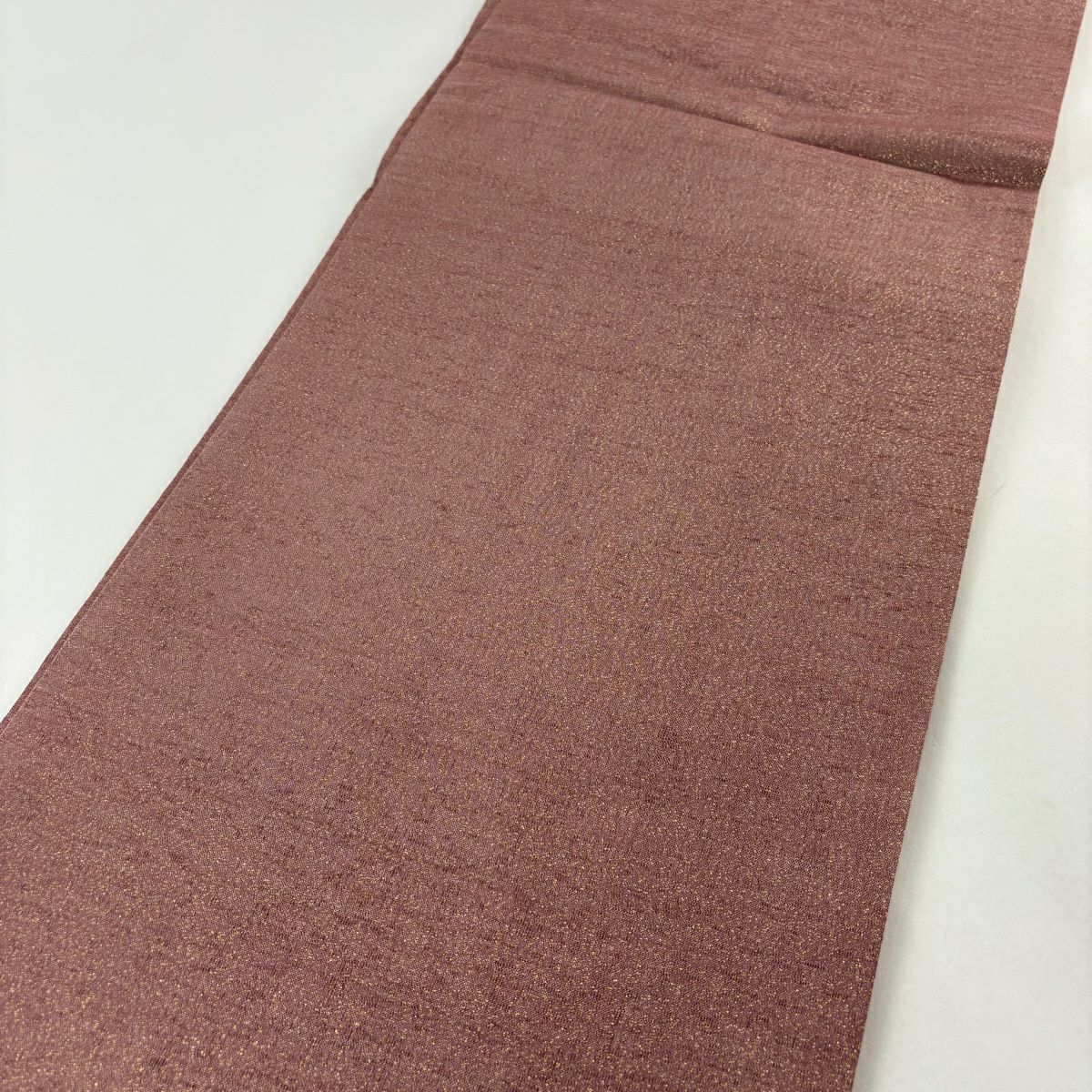 【美品】 袋帶 秀品級 草花紋紋 市松樹 金絲 金銀彩 粉米色 大鼓圖案 純蠶絲