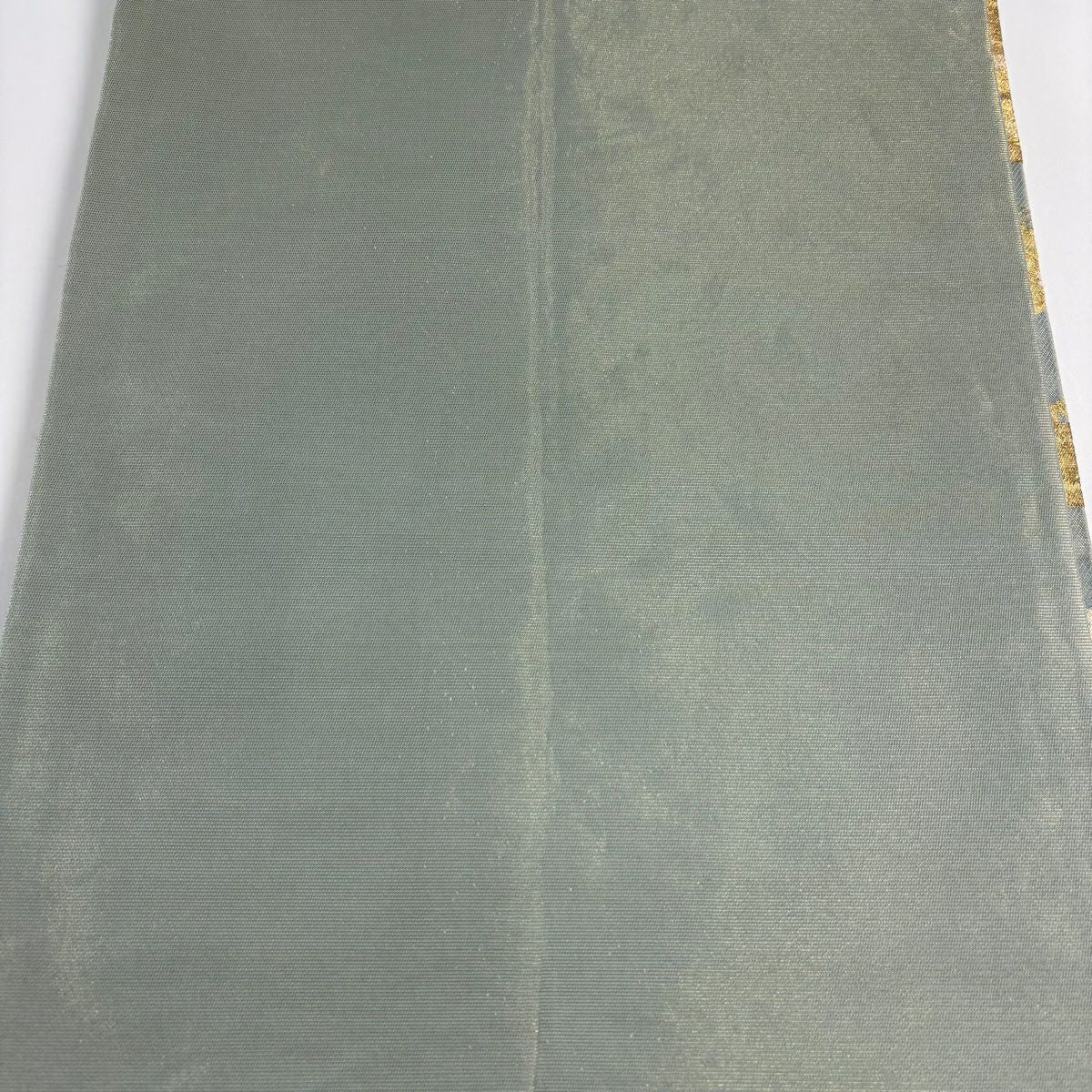 袋帶 秀品級 建築 松樹 金絲 金金箔 淺綠 六通 純蠶絲