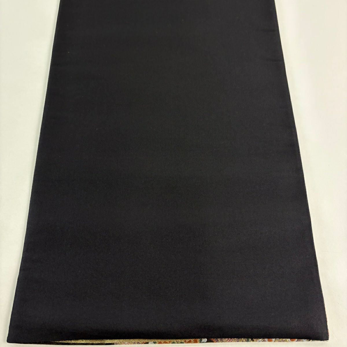 【美品】 袋帶 秀品級 有職流水文 華紋 金絲 黑 六通 純蠶絲