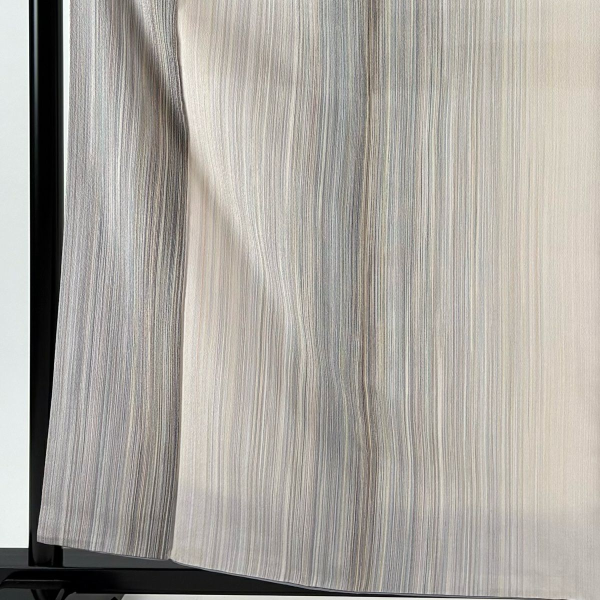 【美品】 紬織 身長161.5cm 袖長61cm S 雙層 垂直條紋 淺粉色 純蠶絲 優品級