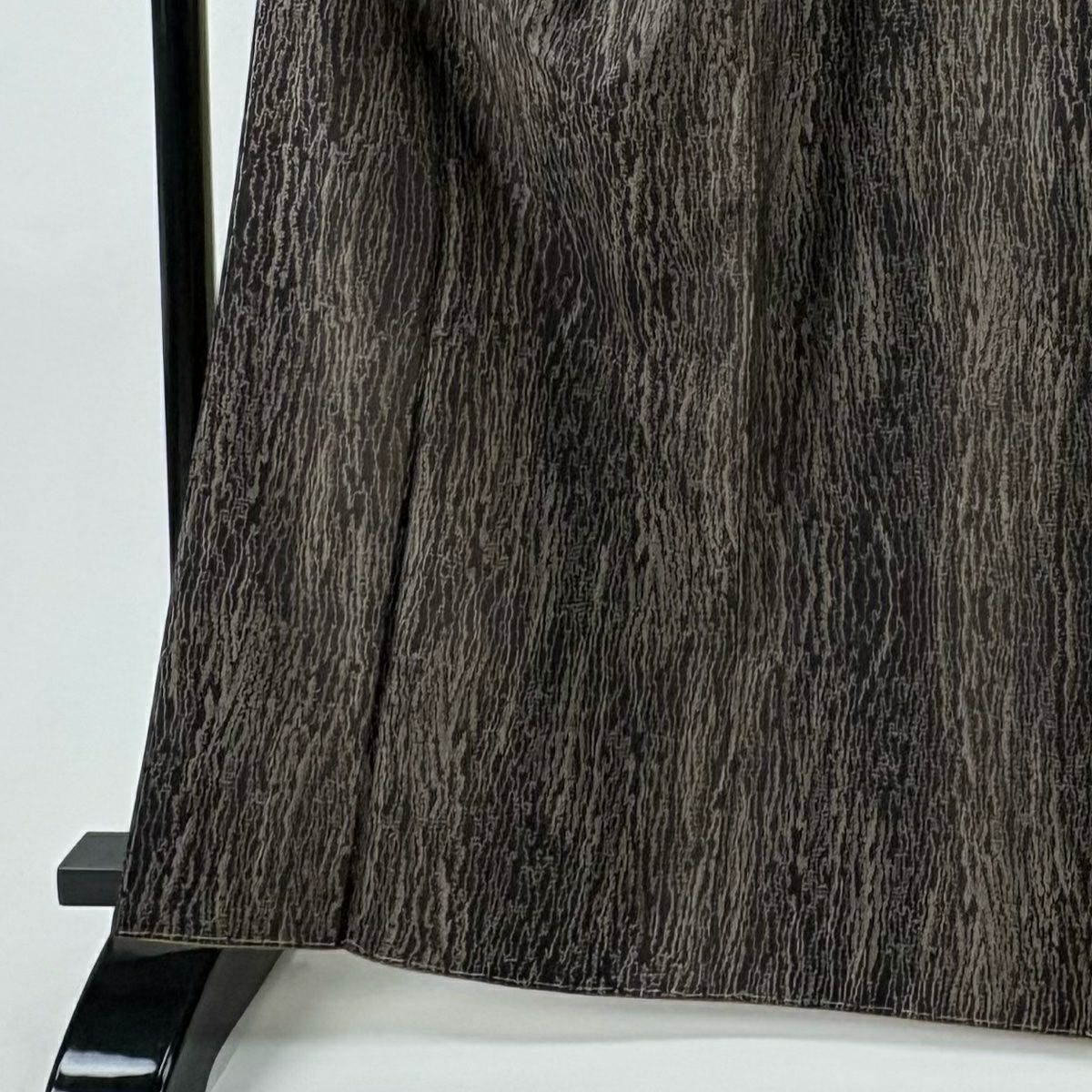 【美品】 紬織 身長164.5cm 袖長68cm L 雙層 幾何學 焦茶 純蠶絲 秀品級