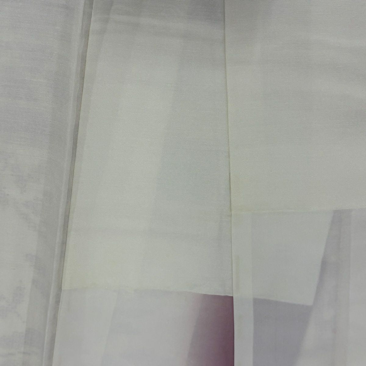 紬織 身長157.5cm 袖長64cm M 雙層 證書有 草花紋紋 橋 淡奶油色 純蠶絲 優品級