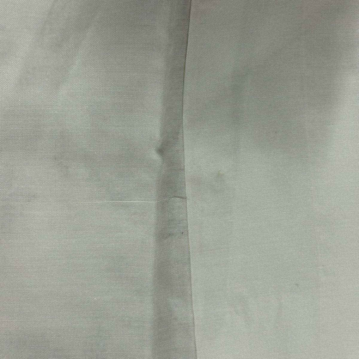 紬織 身長157.5cm 袖長64cm M 雙層 證書有 草花紋紋 橋 淡奶油色 純蠶絲 優品級
