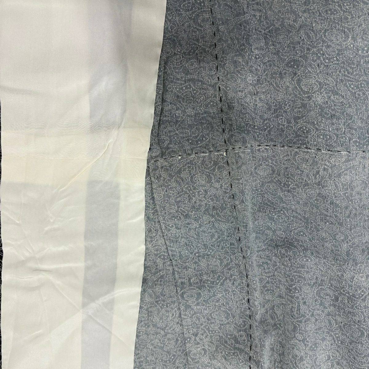 江戶小紋 身長151.5cm 袖長63.5cm S 單層 附有落款 器物 黑 純蠶絲 優品級