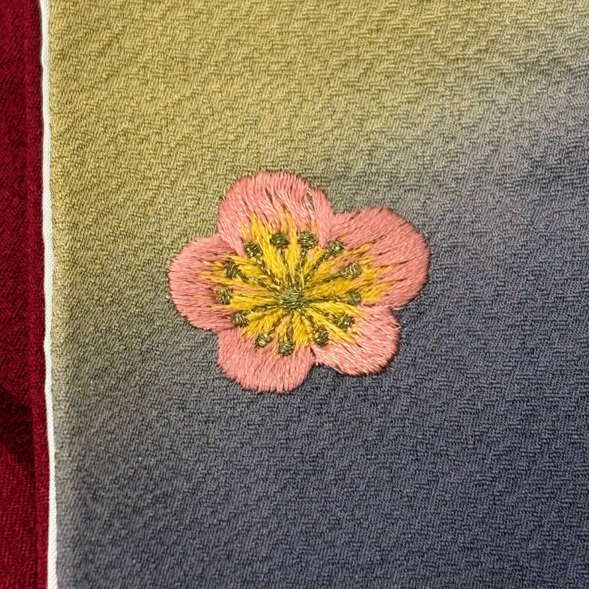 振袖禮服 身長156cm 袖長64.5cm M 雙層 手鞠 幾帳 金糸 刺繡 紅 純蠶絲 秀品級