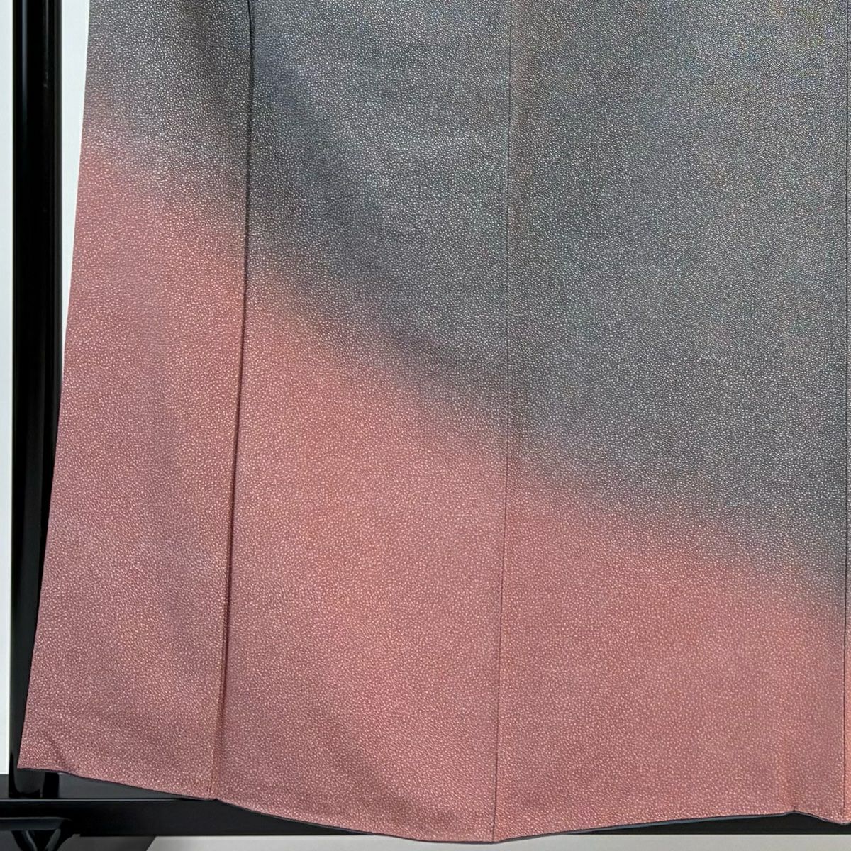 【美品】 付下 身長160.5cm 袖長64cm M 雙層 落款あり 大小霰 漸層 灰紫 純蠶絲 秀品級