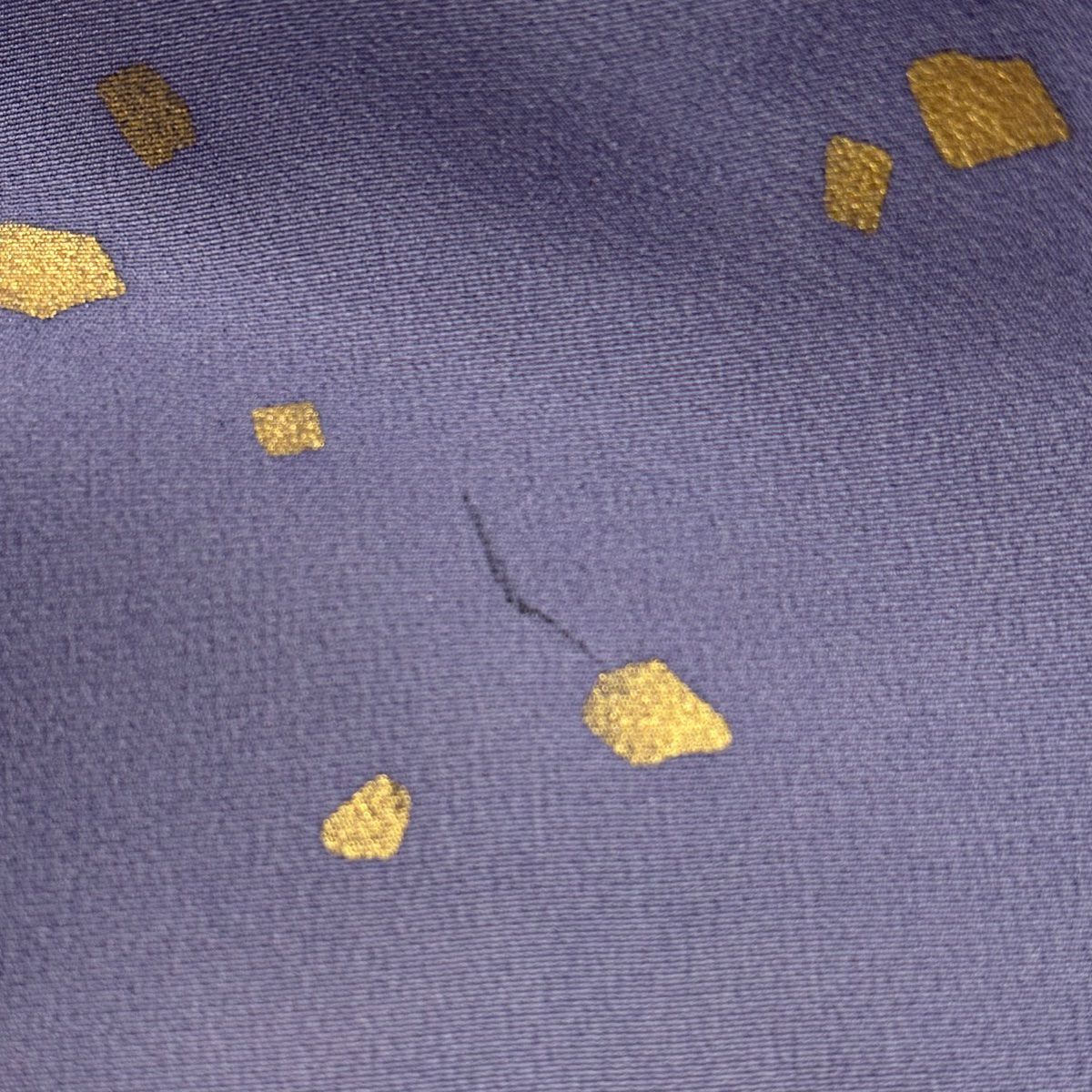 訪問服 身長159.5cm 袖長64cm M 雙層 梅花 金金箔散佈 金銀彩 漸層 灰紫 純蠶絲 優品級