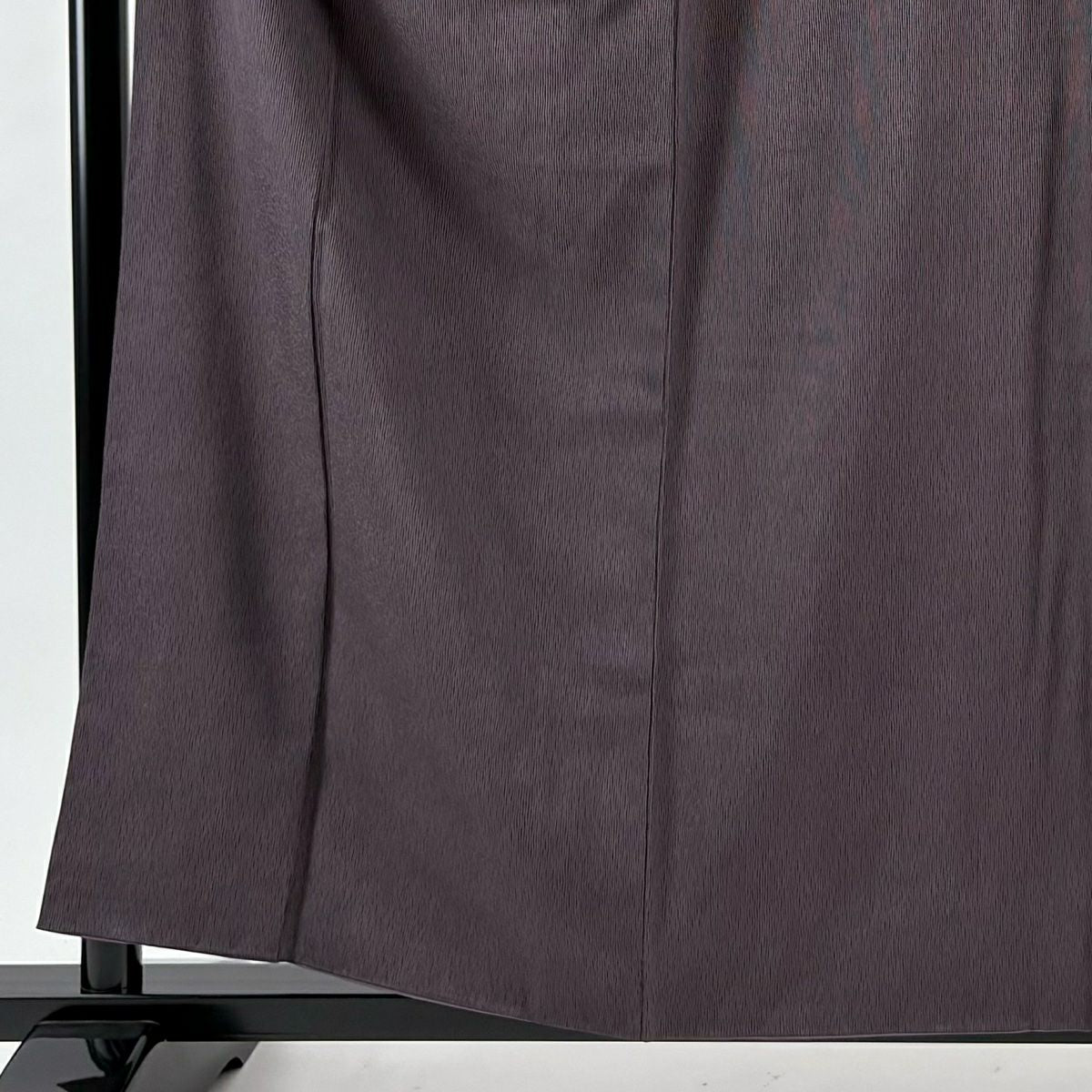 【美品】 小紋 身長160cm 袖長67cm M 雙層 斜條紋 紫 純蠶絲 優品級 一個紋