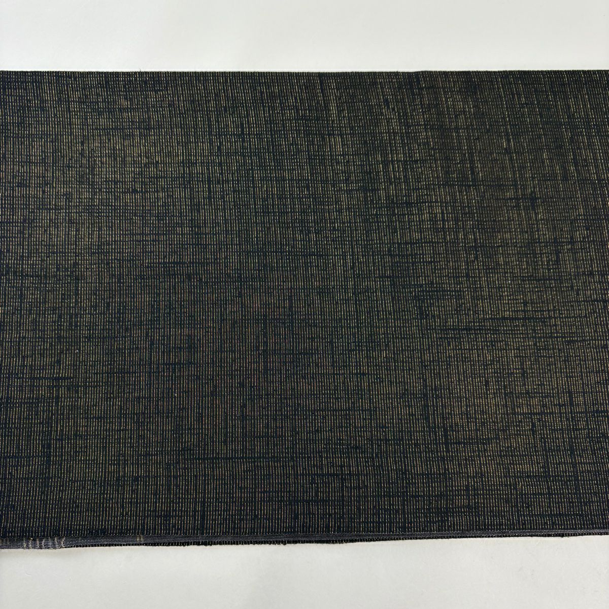 袋帶 名品級 斜條幾何學 金銀彩 墨色 大鼓圖案 純蠶絲