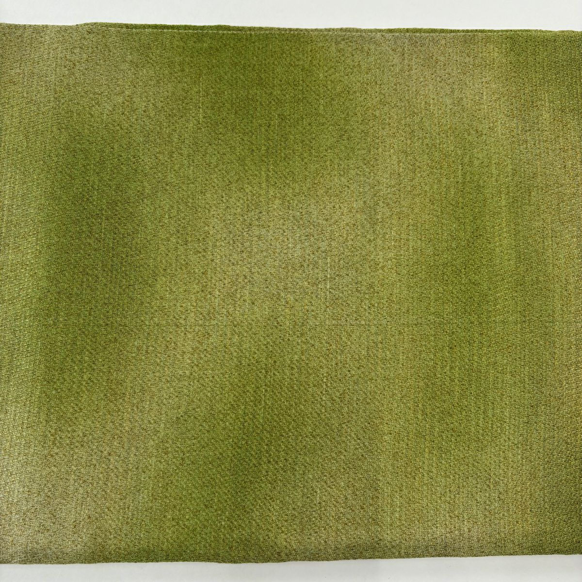 【美品】 袋帶 名品級 關西仕立 尾長鳥 草花紋 金糸 金金箔 黃綠 六通 純蠶絲
