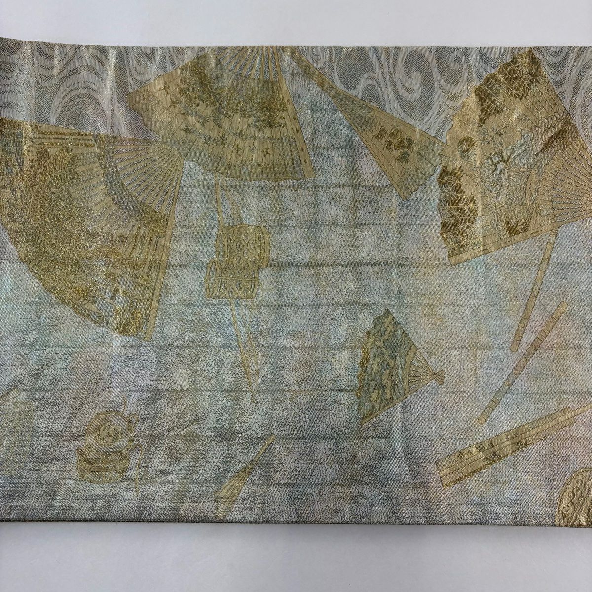 袋帶 名品級 落款あり 徳川美術館秘藏 能樂百選 金銀絲 金金箔 金色 全通 純蠶絲