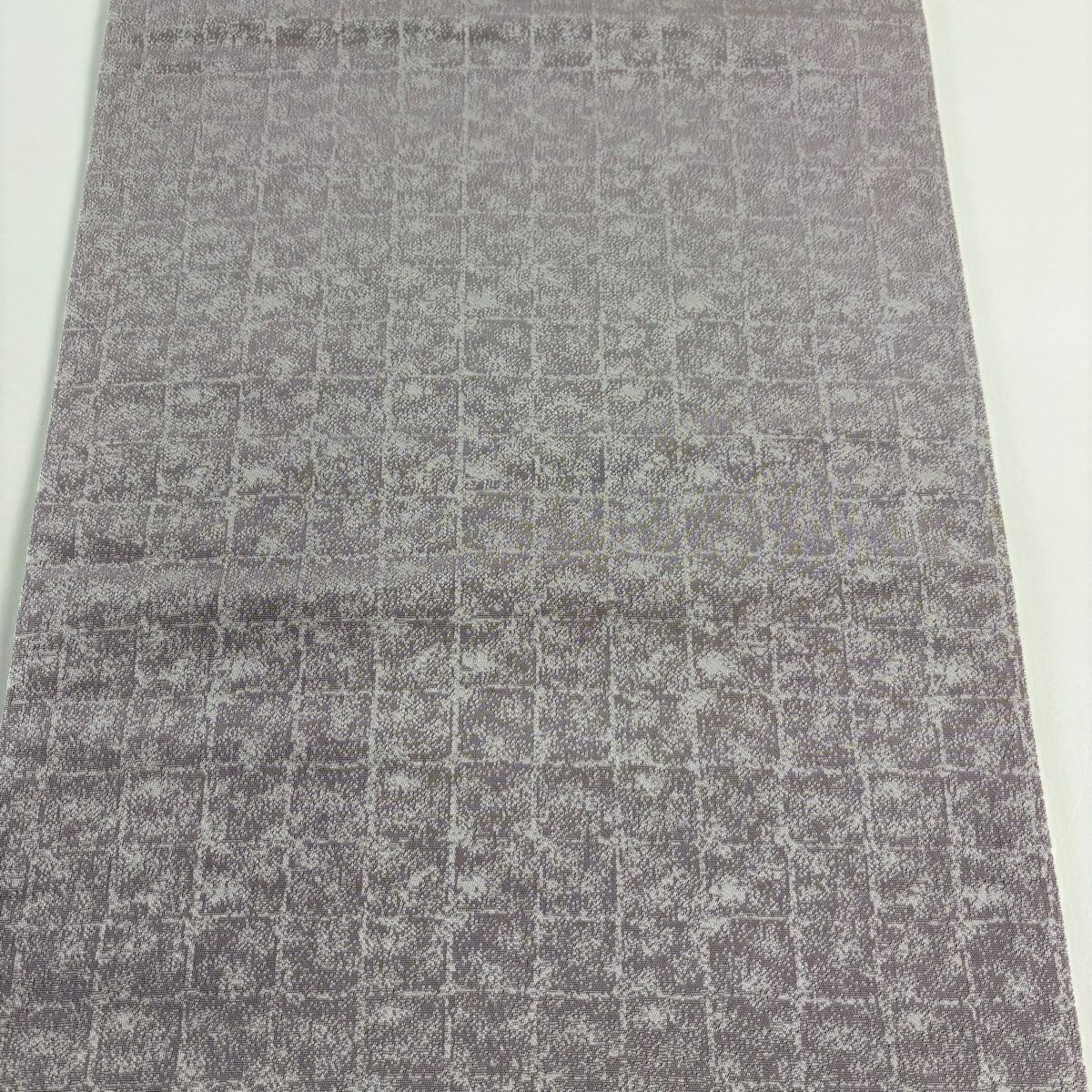 【美品】 袋帶 名品級 葡萄唐草紋 草花紋 金糸 刺繡 灰紫 お太鼓柄 純蠶絲