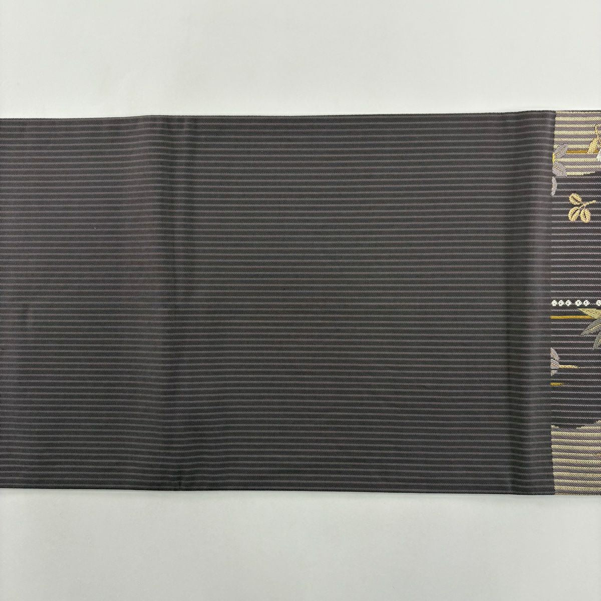 【美品】 袋帶 名品級 大和 櫻花 葡萄 金絲 刺繡 灰紫 六通 純蠶絲