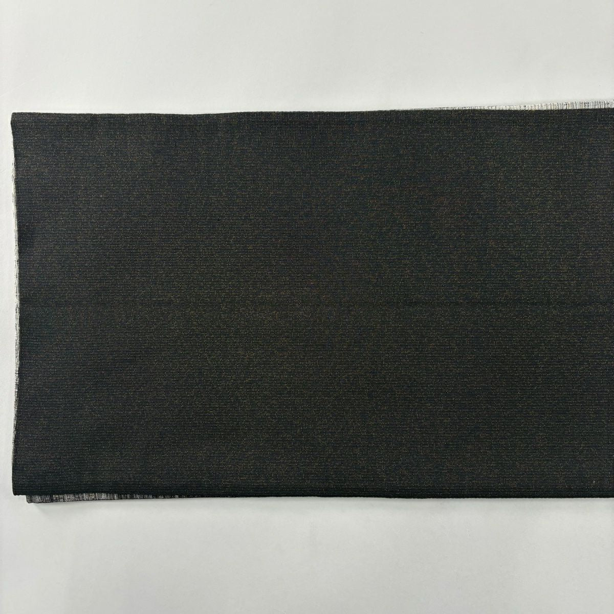 【美品】 袋帶 名品級 段紋 幾何圖案 金金箔 灰色 全通 純蠶絲