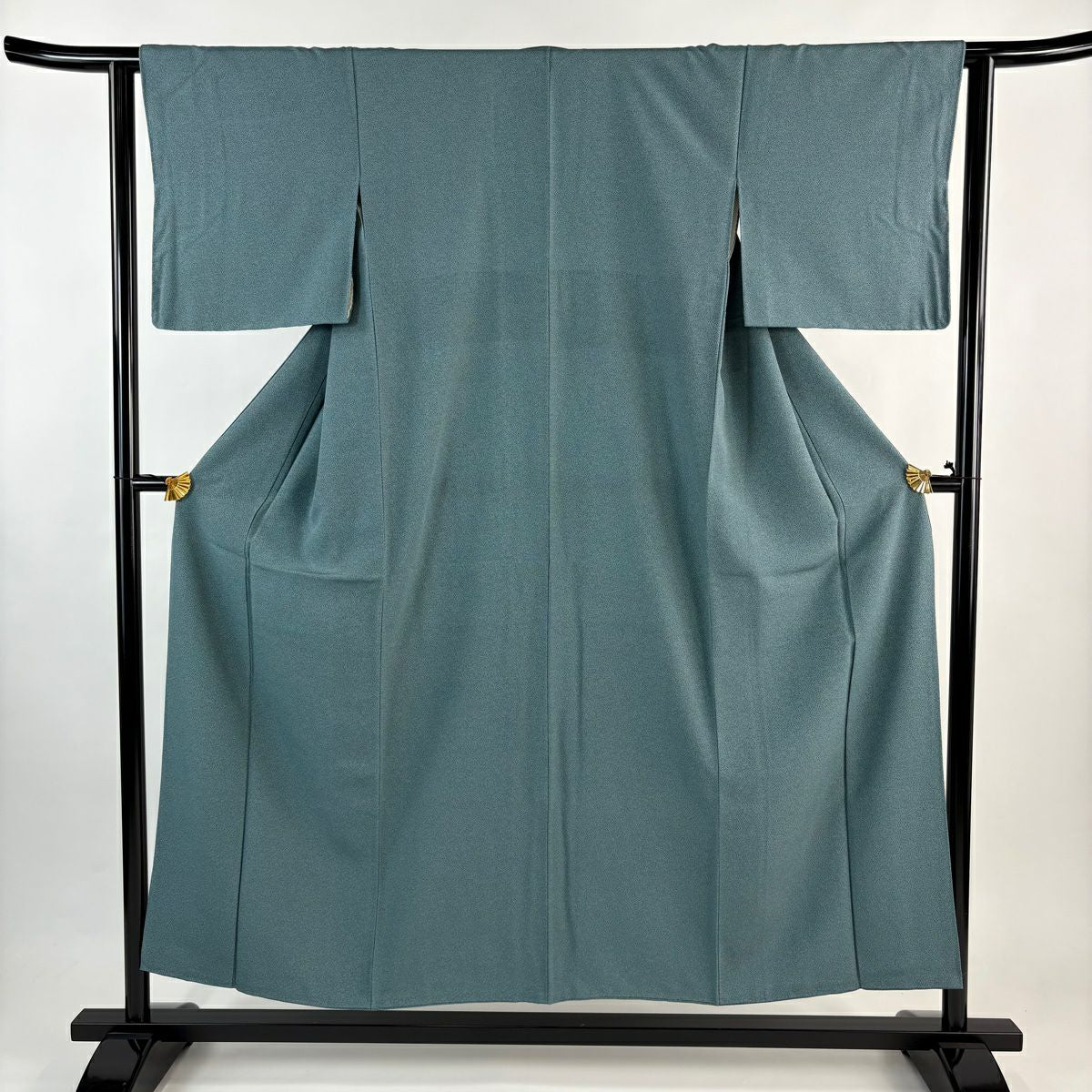 江戶小紋 身長153.5cm 袖長61.5cm S 雙層 文字文 青綠 純蠶絲 名品級