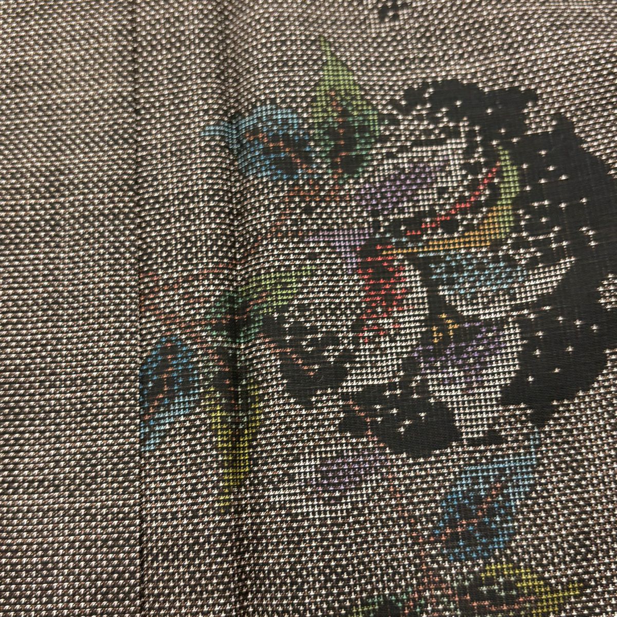 【美品】 大島織 身長166.5cm 袖長66.5cm M 雙層 純泥染 證書附帶 雪輪 草花紋紋 焦茶 純蠶絲 名品級