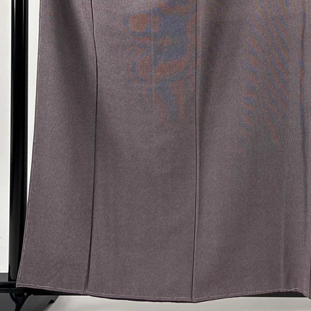 【美品】 江戶小紋 身長160.5cm 袖長63cm S 雙層 落款あり 幾何學圖案 紫 純蠶絲 名品級 一つ紋
