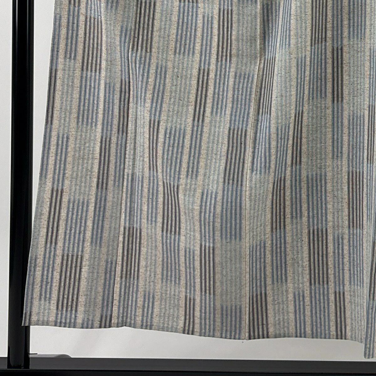 【美品】 紬織 身長153.5cm 袖長62cm S 單層 縱條 灰茶 純蠶絲 名品級