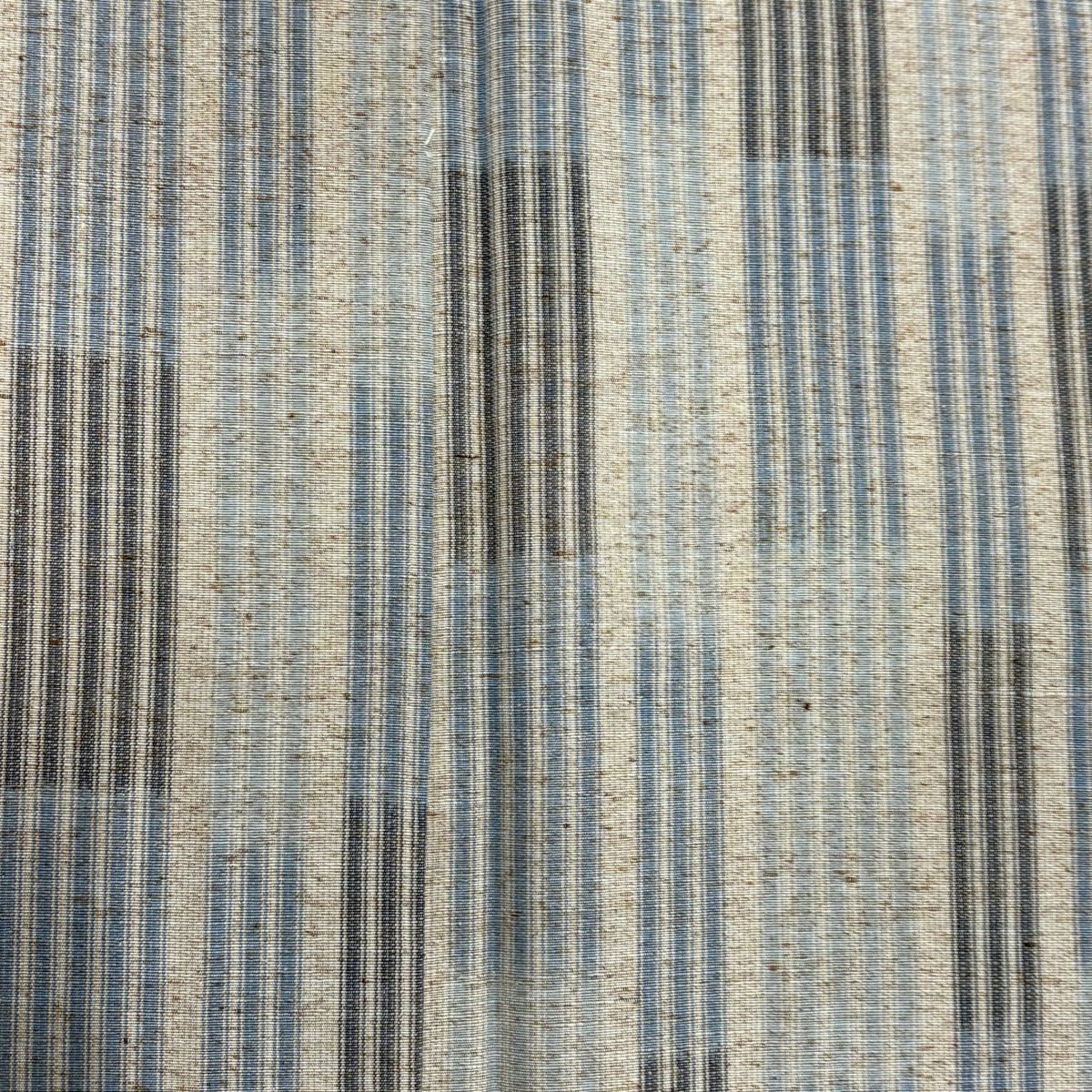 【美品】 紬織 身長153.5cm 袖長62cm S 單層 縱條 灰茶 純蠶絲 名品級