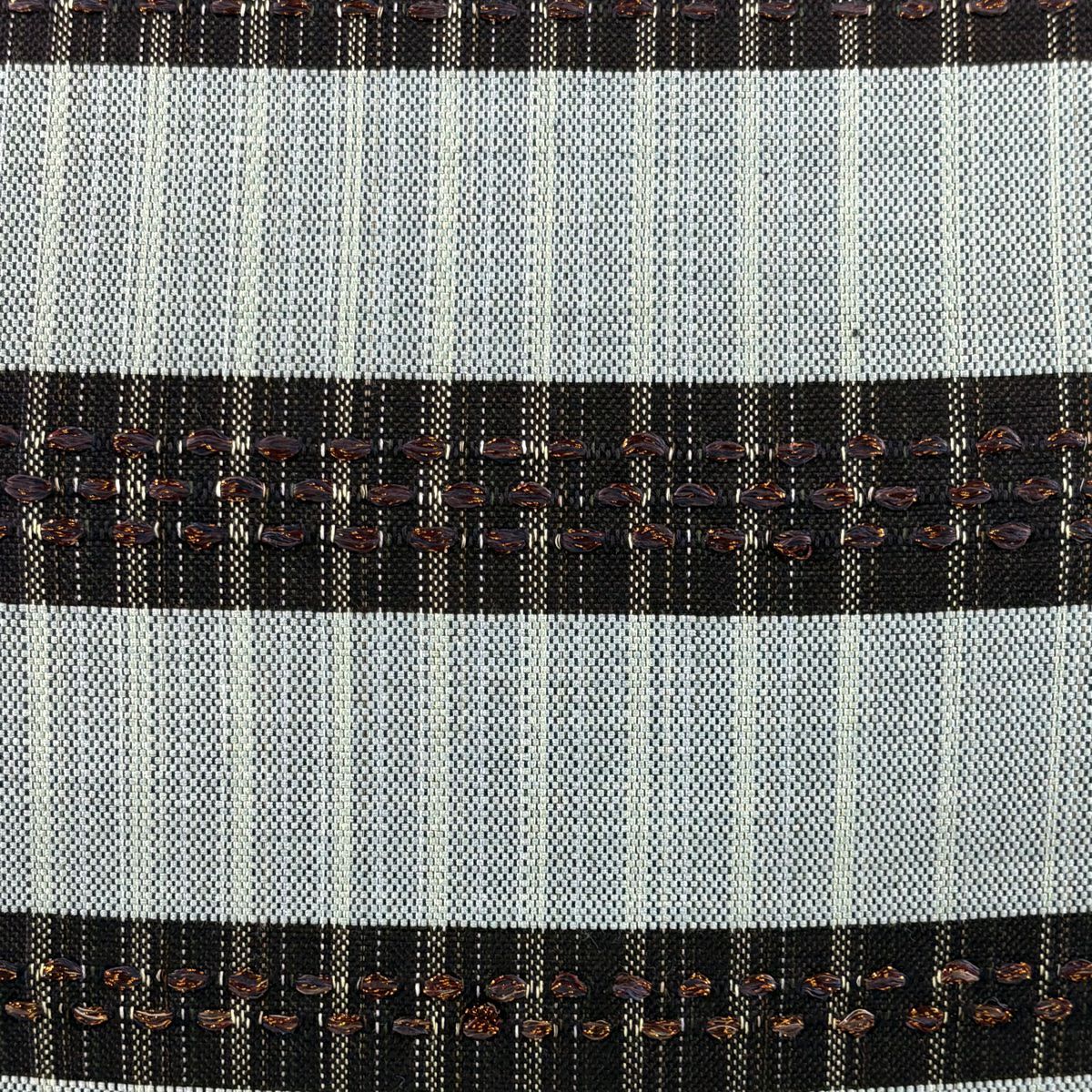 【美品】 袋帶 秀品級 縞 幾何學圖案 金金箔 刺繡 青灰 純蠶絲
