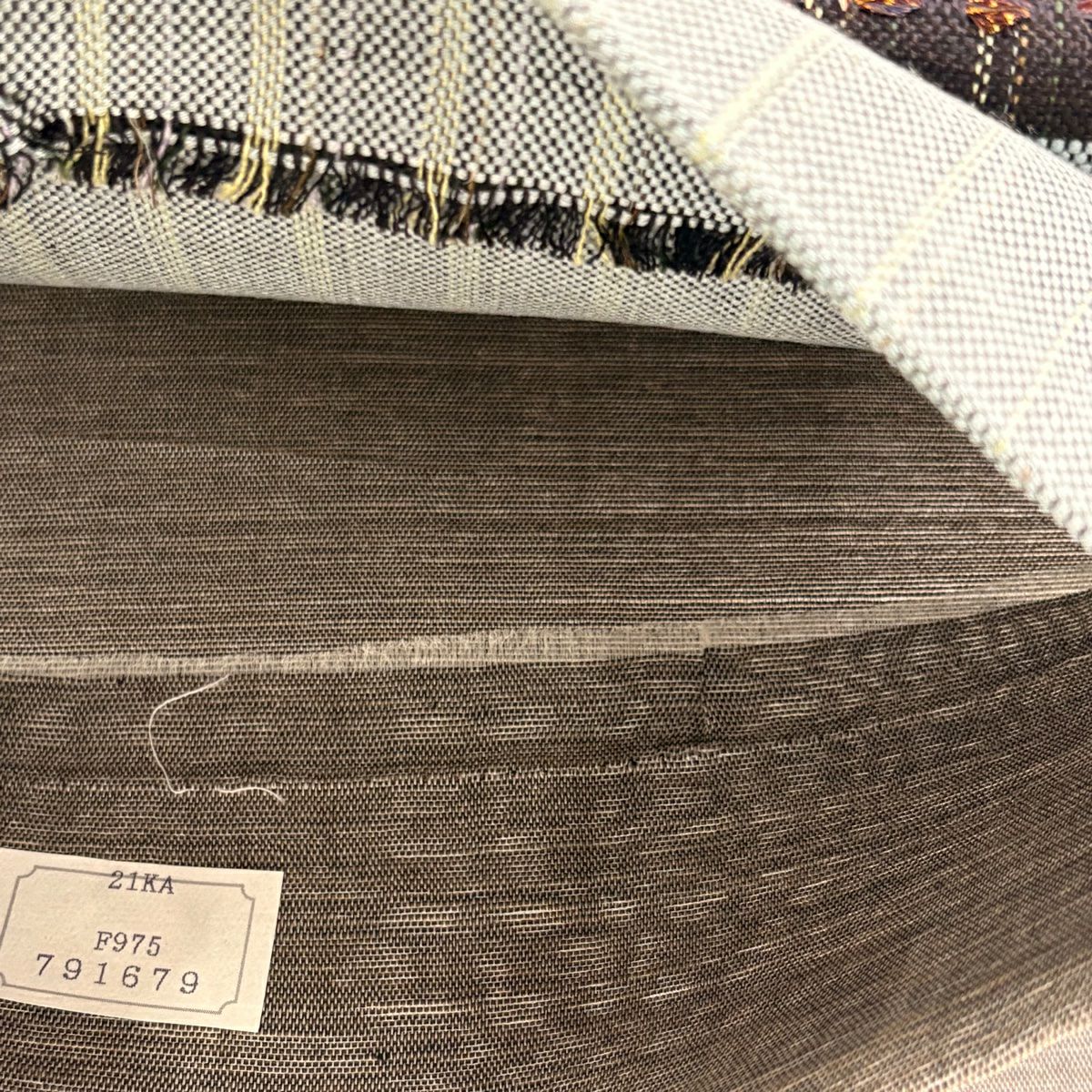 【美品】 袋帶 秀品級 縞 幾何學圖案 金金箔 刺繡 青灰 純蠶絲