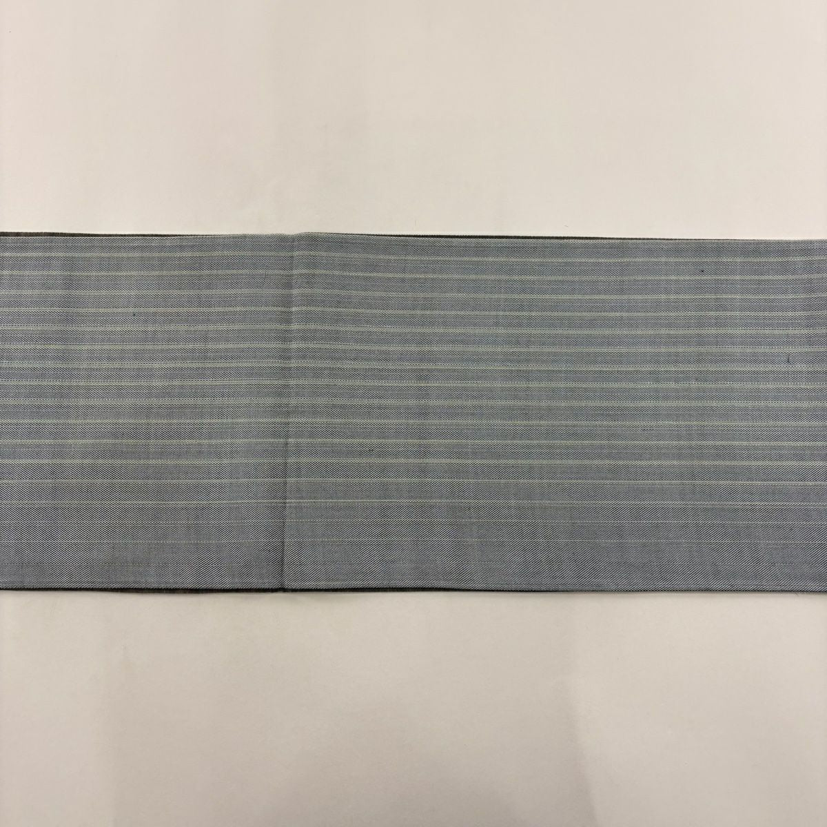 【美品】 袋帶 秀品級 縞 幾何學圖案 金金箔 刺繡 青灰 純蠶絲