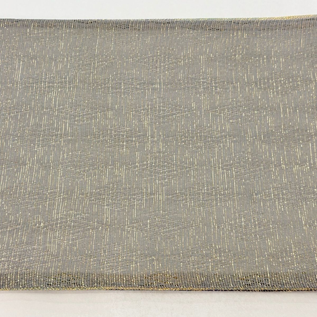 【美品】 袋帶 名品級 斜格紋 金絲 紫 全通 純蠶絲
