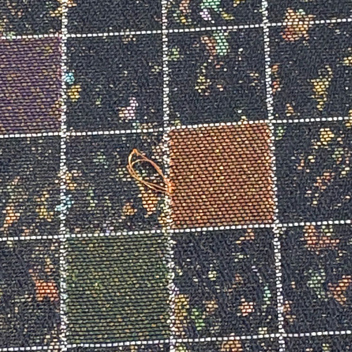 【美品】 袋帶 秀品級 和服 葉紋 金金箔 金絲 墨色 六通 純蠶絲