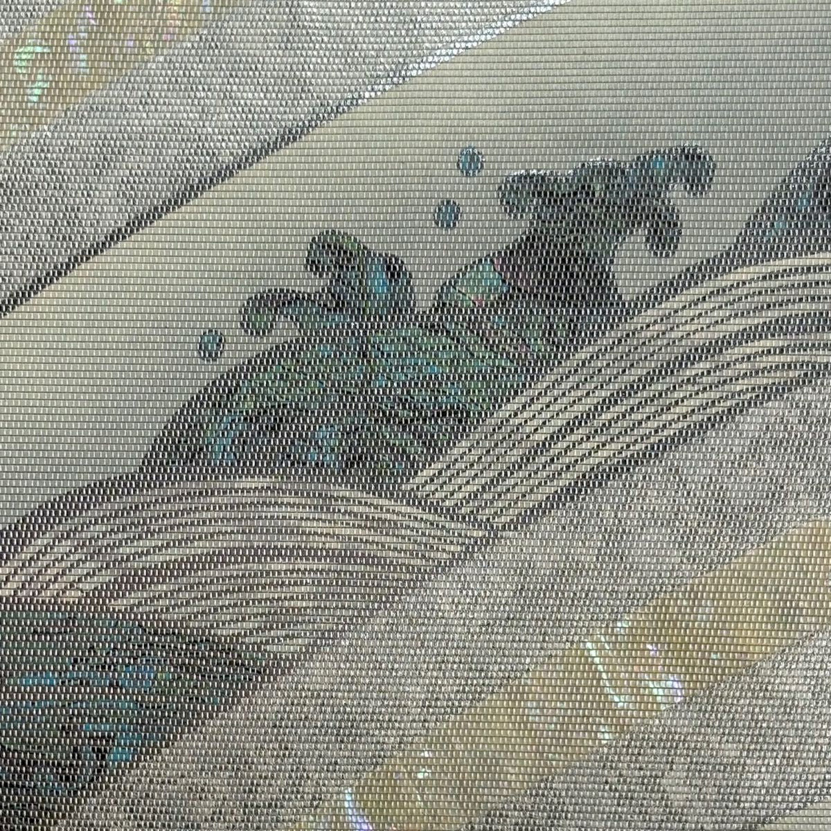 袋帶 秀品級 波 金金箔 銀 お太鼓圖案 純蠶絲