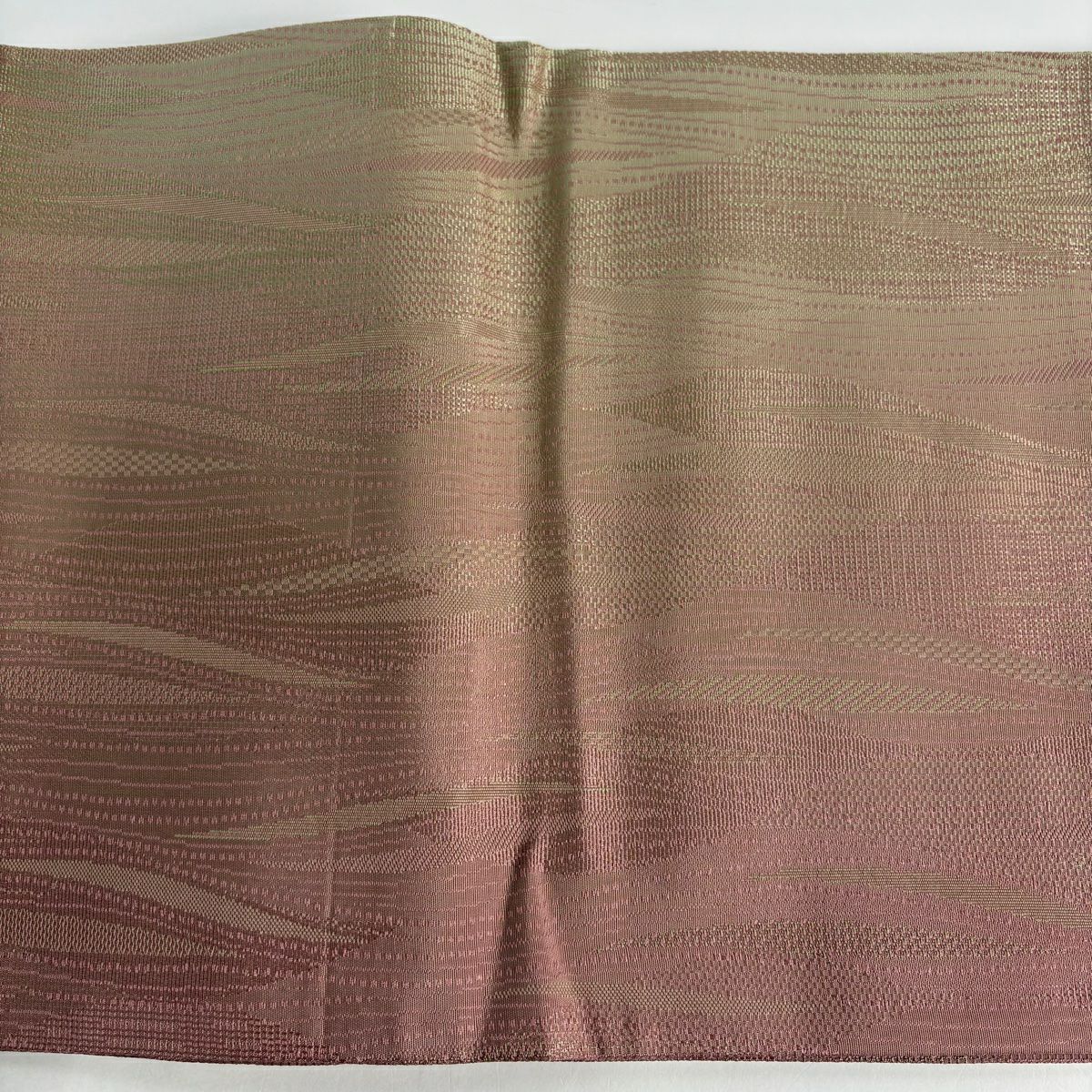 【美品】 袋帶 秀品級 全通 よろけ縞 紅紫 全通 純蠶絲