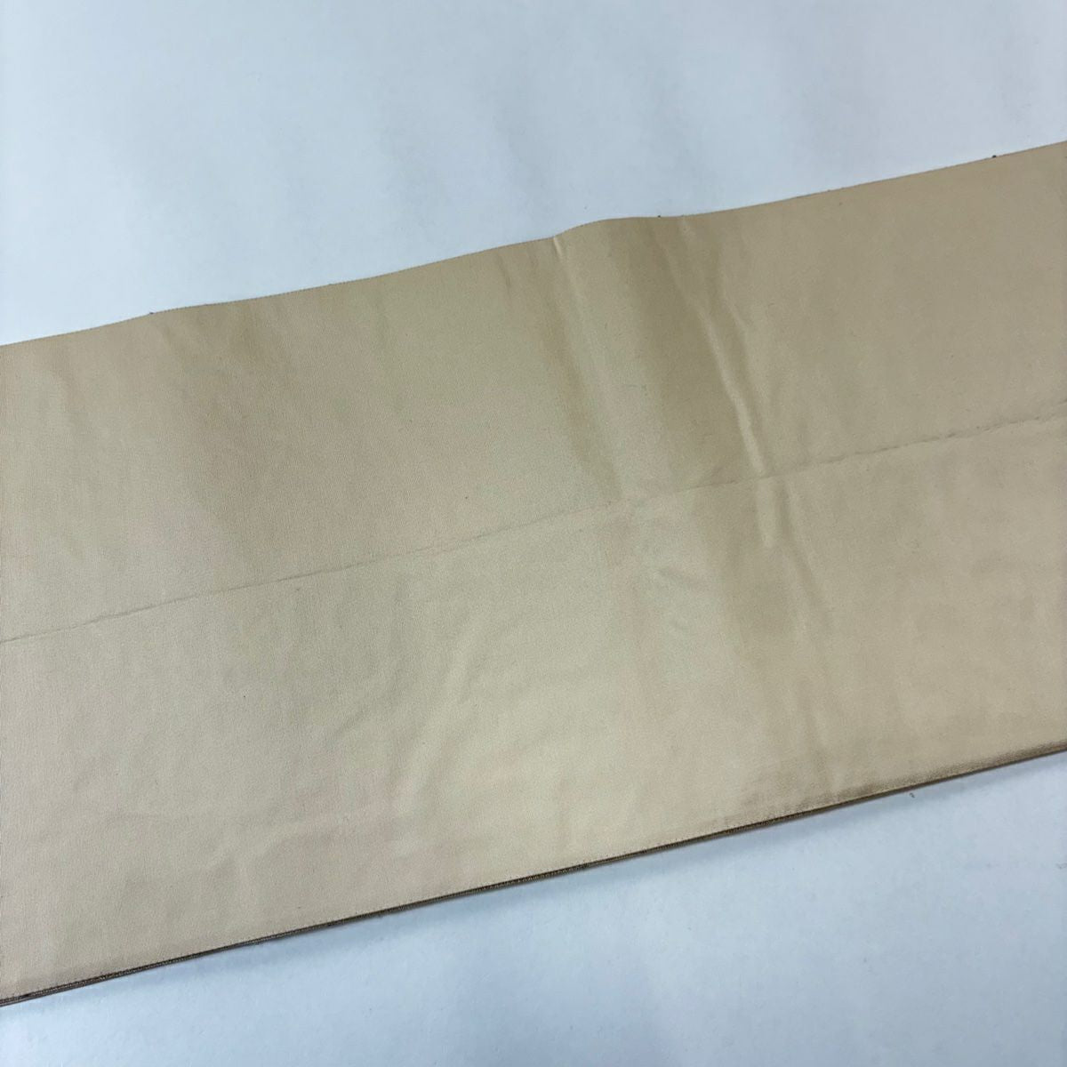 【美品】 袋帶 秀品級 幾何學 薄茶 深藍 六通 純蠶絲