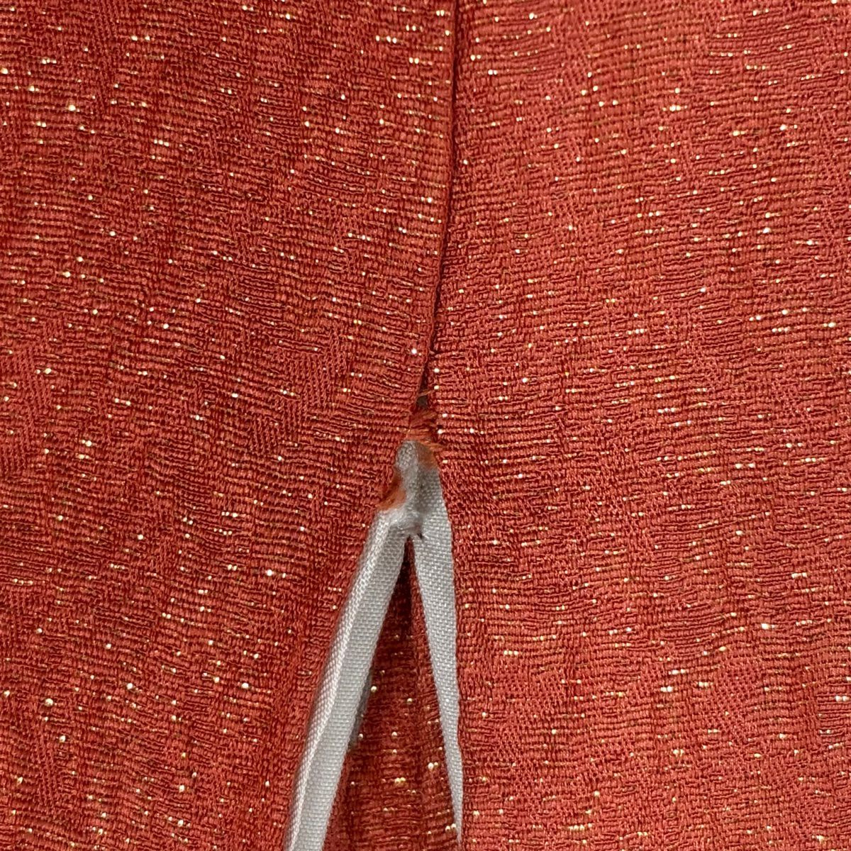【美品】振袖禮服 身長161cm 袖長64.5cm M 雙層 蝶 草花紋 金通 金銀彩 鮭粉色 純蠶絲 名品級