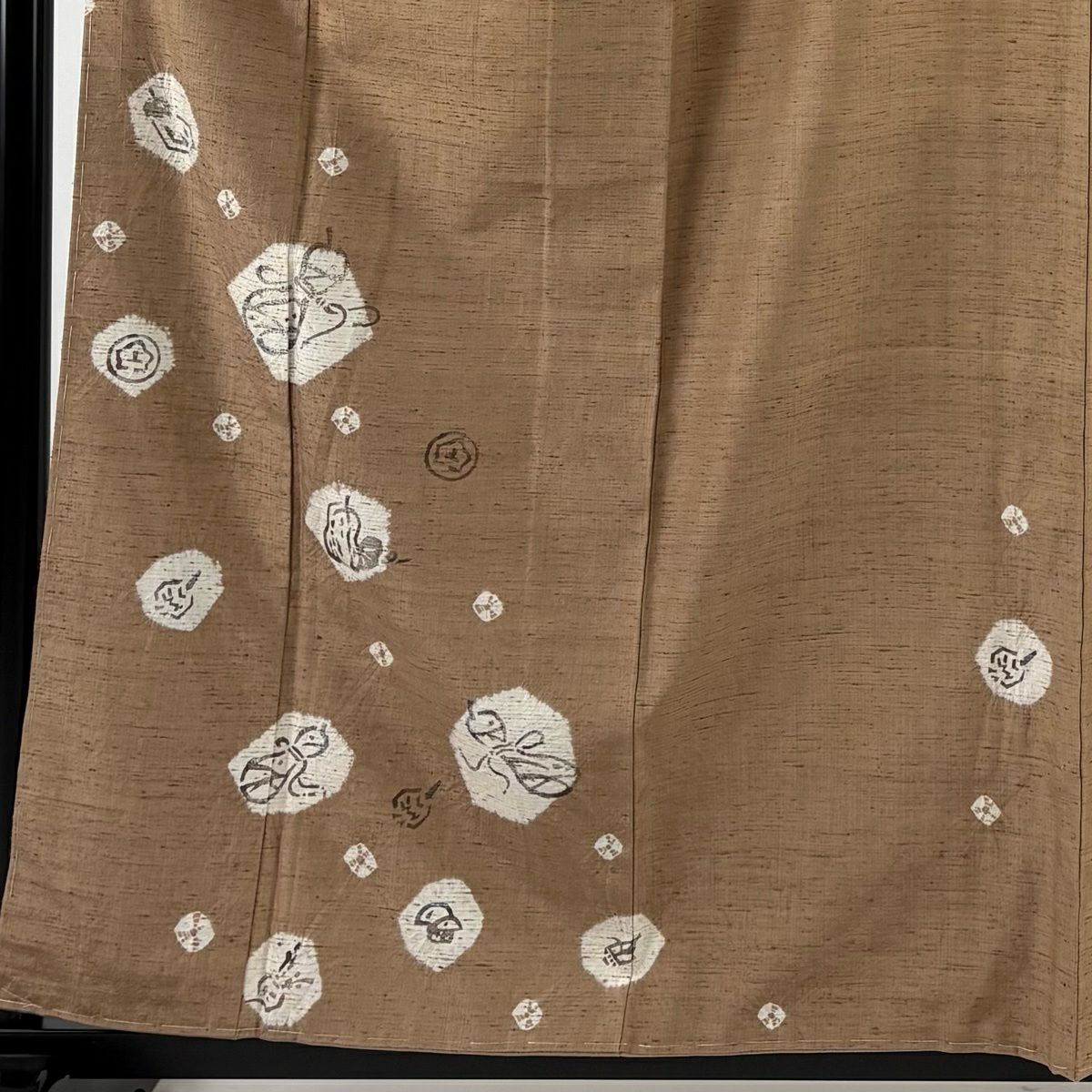 【美品】 付下 身長160.5cm 袖長63.5cm S 雙層 紬織織 落款あり 瓢箪 野菜 山吹茶 純蠶絲 名品級