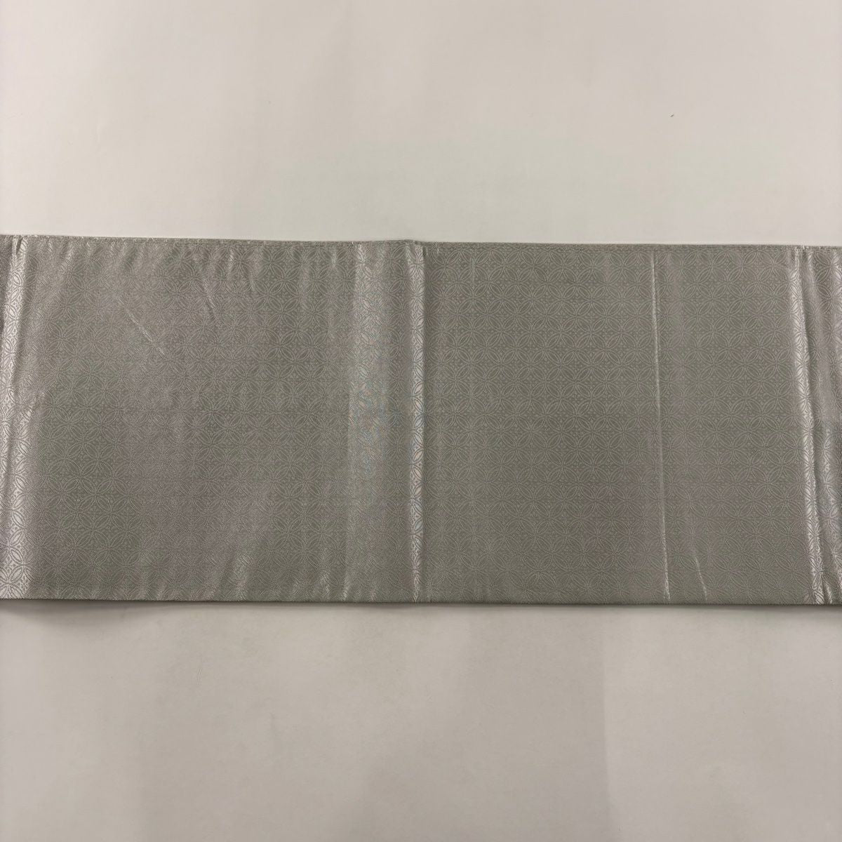 【美品】 袋帶 秀品級 菊花花 櫻花花 金金箔 金銀彩 灰色 六通 純蠶絲