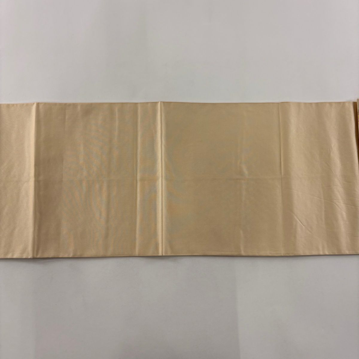 袋帶 秀品級 華紋 鳥 金金箔 金絲 米色 六通 純蠶絲